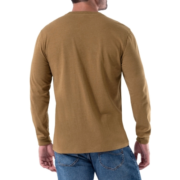 NWT Men's Wrangler Workwear Long Sleeve Pocket Henley Shirt - Picture 3 of 7